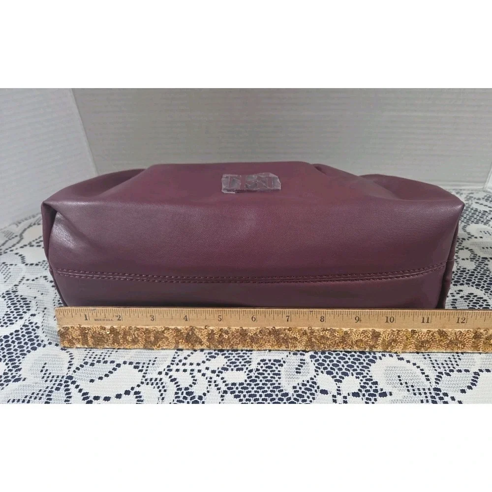 Badgley Mischka Plum Wrapped Frame Clutch Shoulder Bag Detachabl Chain Strap NWT